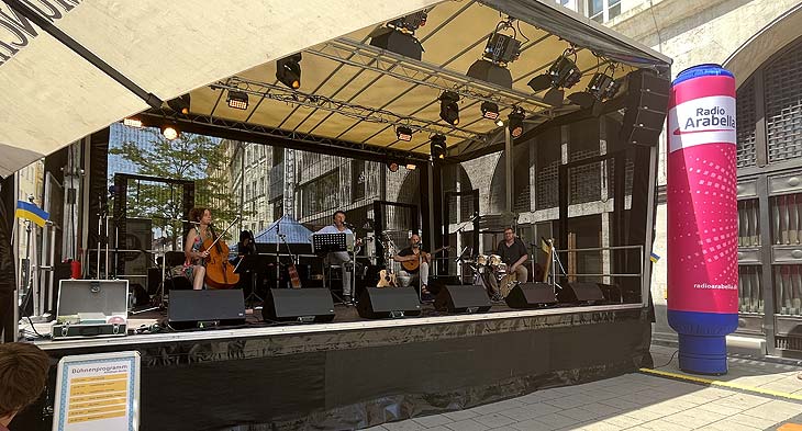 Bühne in der Sendlinger Straße beim Stadtgründungsfest 2022 am 19.06.2022(©Foto. Martin Schmitz)